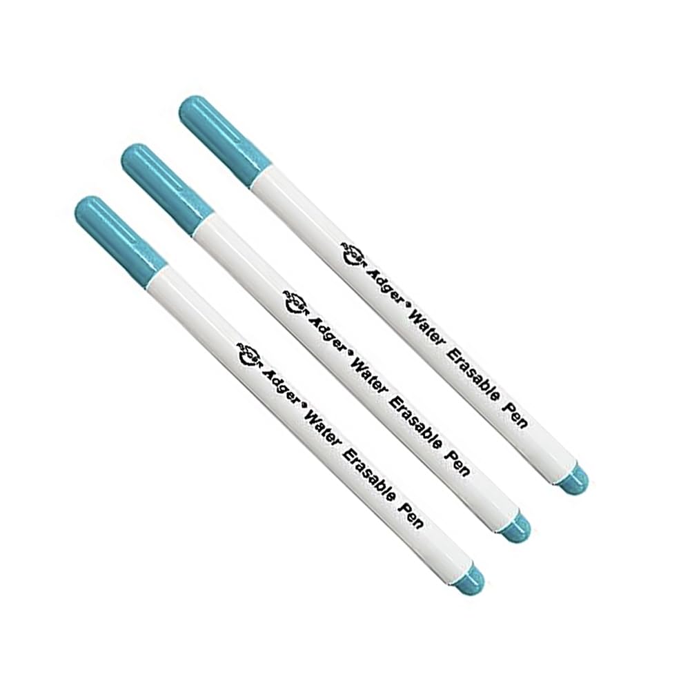 JYC CREATIVE 3 Water Erasable Fabric Markers, Disappearing Ink Fabric Marker Pen, Fabric Marker for Dressmaking, Fabric Soap,