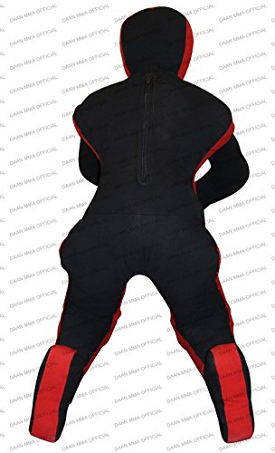 DAAN MMA Grappling Dummy - Judo Punching Bag, Unfilled - Sitting Position Hands Front - Brazilian JIU Jitsu Submission Grappling Dummy Sitting Dummy Wrestling (Red, 47" Up to 77 lb - Unfilled)