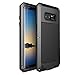 Galaxy Note 8 Case,Bixby Button Water Resistant Shockproof Aluminum Metal Super Anti Shake Silicone Fully Body Protection for Samsung Galaxy Note 8-2017 Newest Released -Matte Black