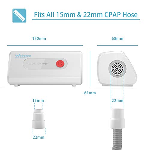 Travel CPAP Cleaner Mini Cleaning Machine Portable Mask Tube Clean with Universal Adapter Fit for Heated Hose Air Mini Adapter - White - Thumbnail 2