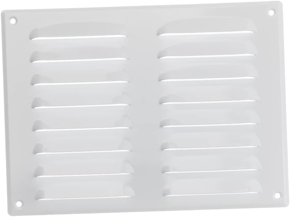 EUROPLAST 260x190mm White Metal Air Vent Grille Cover with Insect Mesh