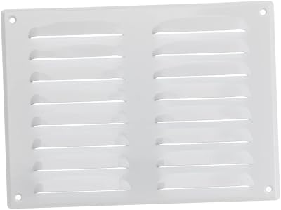 EUROPLAST 260x190mm White Metal Air Vent Grille Cover with Insect Mesh