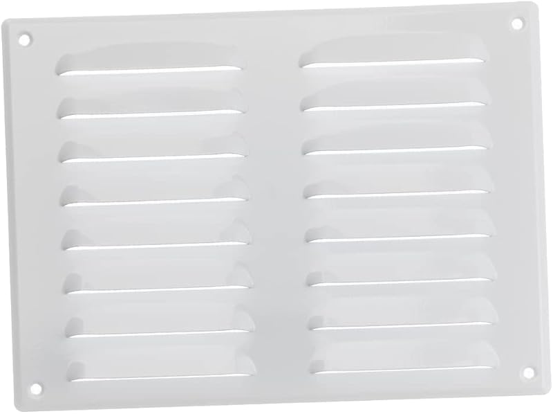 EUROPLAST 260x190mm White Metal Air Vent Grille Cover with Insect Mesh