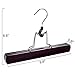 HOUSE DAY Wooden Pants Hangers 10 Pack, Non Slip Wood Skirt Hangers, Wood Jeans/Slack Hanger with 360° Swivel Hook, Clamp Hanger for Skirts, Slacks