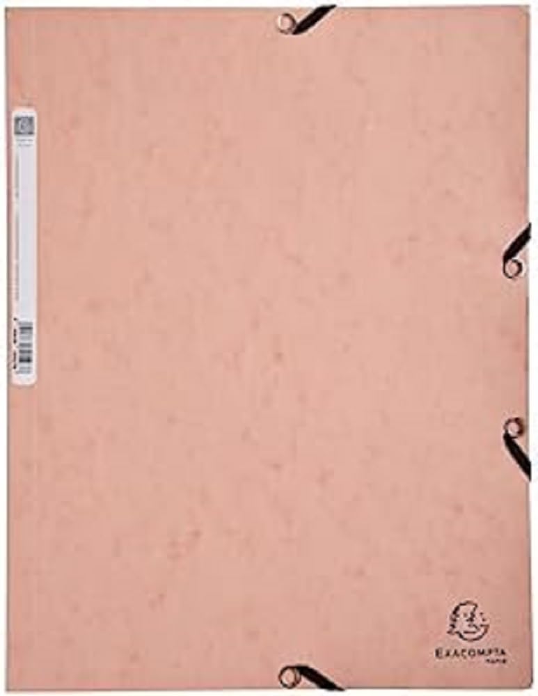 Exacompta - Ref. 55527E - 1 folder with elastic bands - pocket with 3 flaps - in 400 g/m2 glossy card - dimensions 24 x 32 cm for A4 format documents - coral color