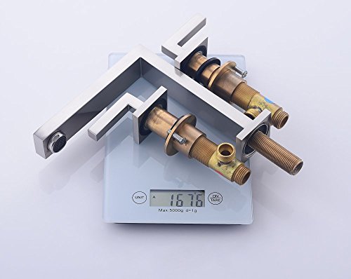Two Handle Lavatory Bathroom Faucet, Widespread Bathroom Faucet 3 Hole 8 Inches Solid Brass Lead Free,2 Handle Vanity Basin Sink Faucet Brushed Nickel, Etel Y2513