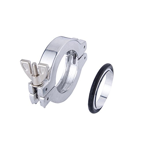 Set of 4 NW/KF25 Clamps with NBR Centering Orings, Aluminum, Vacuum