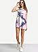 Romwe Women's Short Sleeve Summer Casual Tie Dye T-Shirt Dress Multicolor S