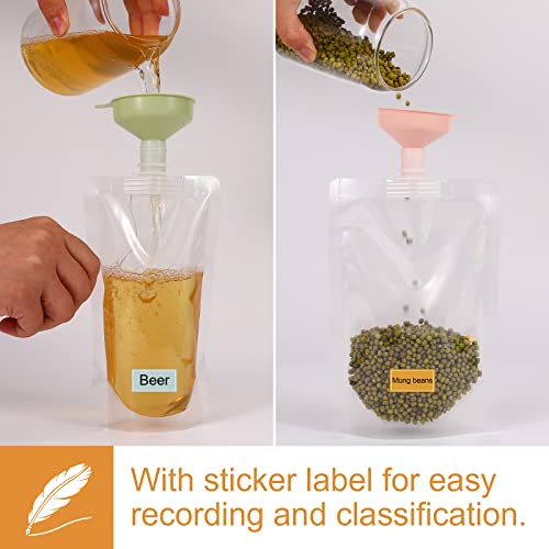 Plastic Flasks，20PACK，Concealable and Reusable Drink Bags，LeakProof