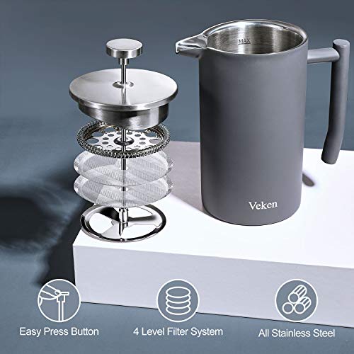 Veken 【Look for a New French Press French Press Coffee Tea Maker 34oz