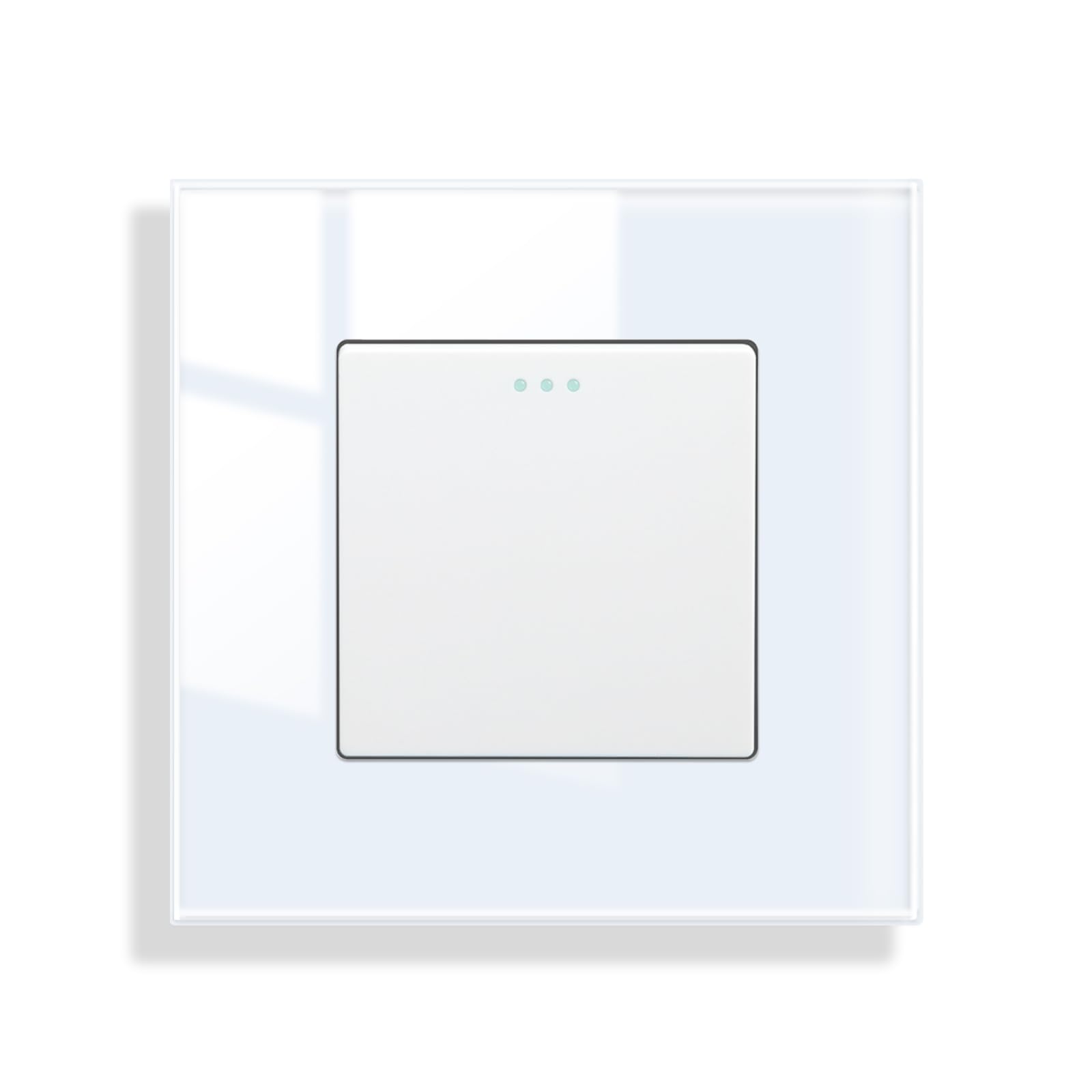 JIMEIDA Single Light Switch Glass White 1 Gang 1 Way Rocker Button Switch Modern Crystal Wall Panel,10A,250V — image 1