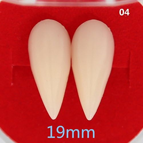 Corcrest - 2pc 4 Styles Horrific Fun Clown Dress Vampire Teeth Halloween Party Dentures Props Zombie Devil Fangs Tooth with Dental Gum