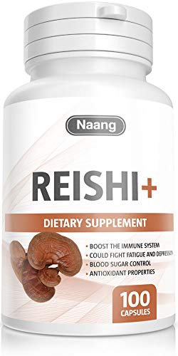 Reishi Mushroom Extract 500 mg 100 Capsules Organic - Healthy Immune, Cardiovascular & Brain Function Support - Energy & Mood Supplement - All Natural, Non-GMO, Gluten Free