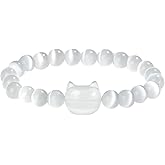 Money Attraction Cat Bracelet - Black Obsidian Women Bracelets -Wealth Prosperity Abundance Stone Bead Bracelet, Entrepreneur Business Luck Beaded Bracelets,Spiritual Mood Energy Cute Protection Stretch Bracelet,Health Good Luck Feng Shui Bracelets For Women Gifts For Women