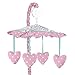 Skylar Gray Damask and Pink Polka Dot Girls Musical Baby Crib Mobile