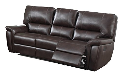 Leather Air Reclining Power Sofa in Burgundy 752898