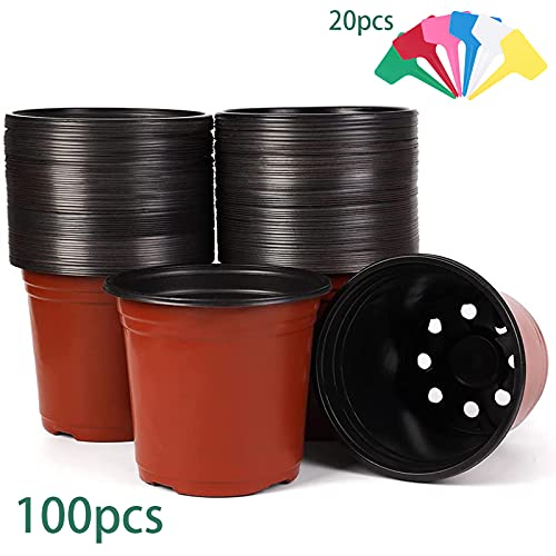 100 PCS Plastic Plants Nursery Pot, 4 Inch Planter Nursery Pots, Bulk