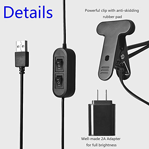 LED Grow Light, LEDMEI 18W Dual Head Plant Grow Light Dimmable 2 Levels Grow Lights Desk Clip with Adjustable 360° Goose Neck for Indoor Hydroponics Greenhouse Garden Home Office Plants - Thumbnail 2
