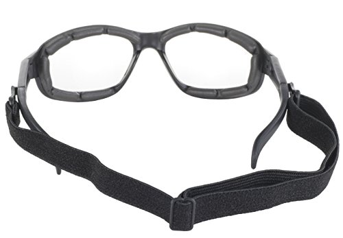 Pacific Coast Freedom Padded Riding Sunglasses with Detachable Strap (Black Frame/Clear Lens)