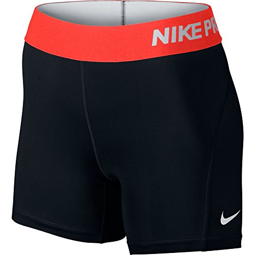 Nike Women's Pro Cool 3-Inch Training Shorts (Black/Bright Crimson/White/X-Small)