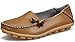 LabatoStyle Women’s Casual Leather Loafers Driving Moccasins Flats Shoes (Khaki, 8 B(M) US)