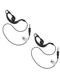 airsn escuchar solo auricular para Motorola Radio, 1 pin forma de G Auricular para Walkie Talkie (paquete de 2)