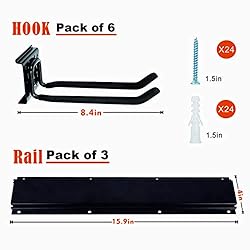 Garage Tool Storage Organizers Wall Mounted with 6