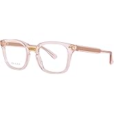 Gucci GG0184O 013 Transparent Pink Square Unisex Eyeglasses