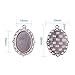 Pandahall 10pcs Antique Silver Oval Zinc Alloy Pendant Settings for Cabochon & Rhinestone, DIY Findings for Jewelry Making