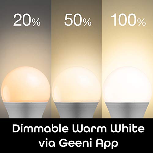 Geeni LUX 800 Smart Wi-Fi LED Dimmable White Light Bulb (2700K) – A19, 60-Watt Equivalent – No Hub Required – Works with… - Image 3
