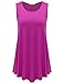 JollieLovin Womens Sleeveless Comfy Plus Size Tunic Tank Top With Flare Hem - Fushia, L