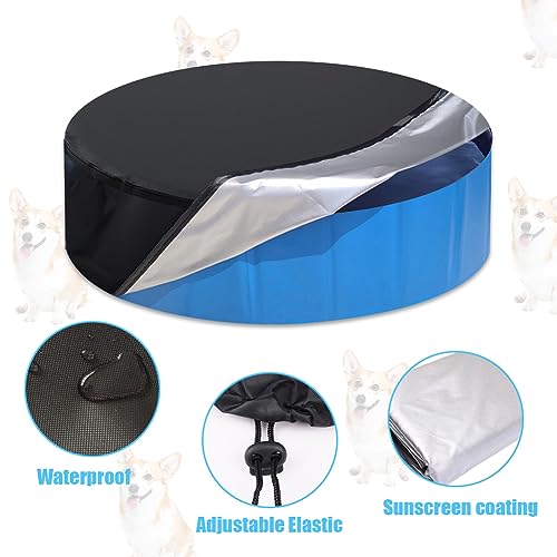 VSSHE 160 x 30 cm Waterproof Dustproof Pool Cover with Drawstring, Round for Tanks and Above Ground Swimming Pool