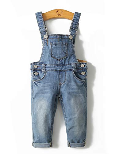 Kidscool Child Ripped Holes Stretchy Stone Washed Soft Slim Jeans Overalls