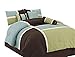 Chezmoi Collection 7-Piece Quilted Patchwork Comforter Set (Queen, Burgundy/Brown/Black)