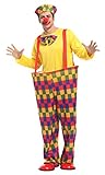 Spooktacular Oversized Silly Clown Costume with Suspender, Hat, Clown Nose, M