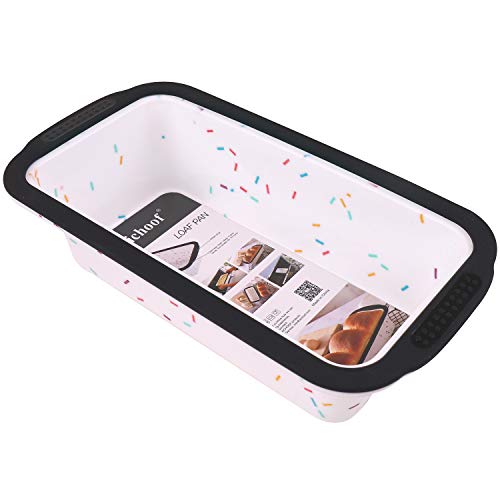 Silicone Loaf Pan with Reinforced Steel Frame Inside,Non-stick Loaf Mold for Homemade Baking Cakes and Bread,BPA Free,Dishwasher,Oven and Microwave Safer,Aichoof