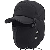 Winter 3 in 1 Thermal Fur Lined Trapper Hat with Ear Flap Full Face Warmer Cover Windproof Cycling Motorcycle Headwear