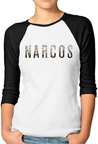 Print 3/4 Sleeve Raglan Lady Animal Shirt with Narcos