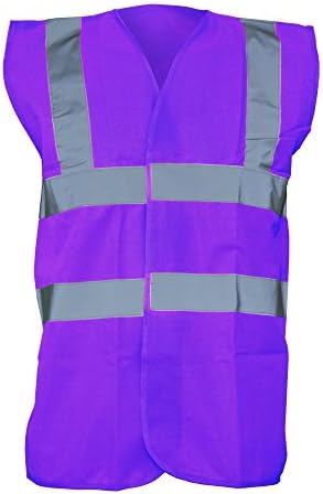 YokoUnisex Premium Hi-Vis Waistcoat Vest/Jacket (3XL) (Purple)