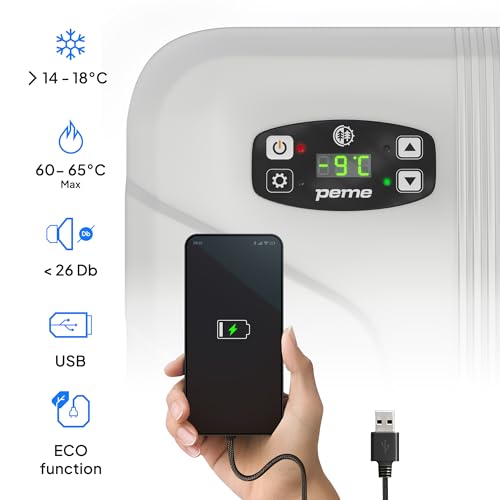 peme Car Electric Cool Box for Camping Fridge Electric Freezer Large Car Fridge Cool Box Cooler Freezer Box with Power Socket Car Fridge Freezer Box 12V 220 240V 25.7L - Essential