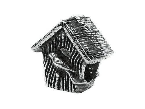 Zable sterling silver bird house bead / charm