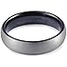King Will Basic Men's Black Domed Brushed Tungsten Carbide Ring Wedding Band 6mm/8mm