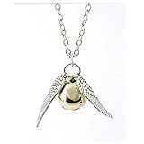Harry Potter Golden Snitch the Deathly Hallows Wing Charm Gold Ball Pendant Chain Necklace 50CM