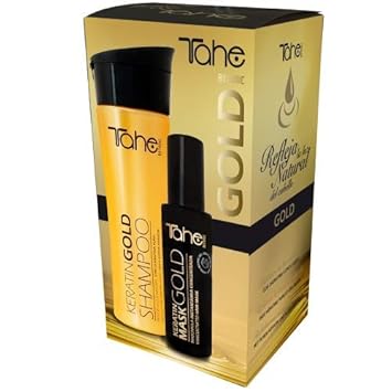 Amazon.com: Tahe Botanic Keratin Gold Kit Champú 10.1 fl oz. + Máscara de queratina dorada 4.2 fl oz.: Beauty
