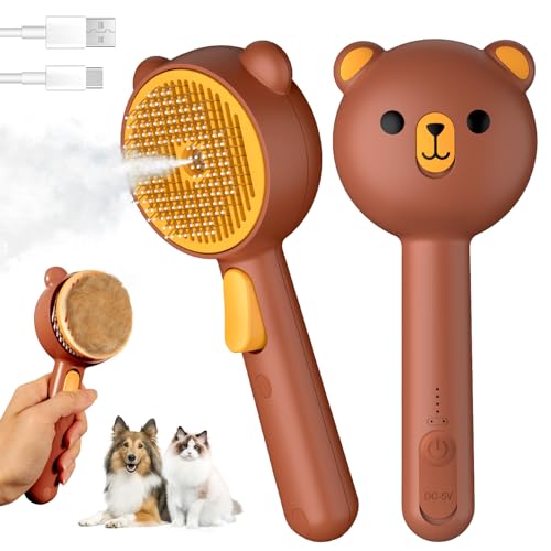 Pecait Pet Steam Grooming Brush Brown