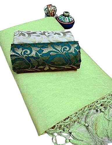 Ditya Fashion chanderi cotton Plain saree with dual jeqard blouse women saree