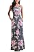 Zattcas Maxi Dresses for Women,Womens Crew Neck Sleeveless Summer Floral Maxi Dress with Pockets,Multi Gray,Small