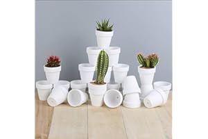 FCFKUK 24pcs Small Mini Clay Pots, 2.5'' Terracotta Pot Clay Ceramic Pottery Planter, Cactus Flower Terra Cotta Pots, Succulents Nursery Pots, with Drainage Hole, for Indoor/Outdoor