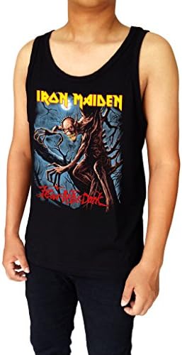 Iron Maiden Fear Of The Dark Eddie Logo Men's Tank Top Large Black