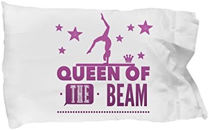 SmallWonderGifts Gymnast Pillow Case Cover I Love Gymnastics Stuff Sleeping Pillowcase Gift Throw Queen of The Balance Beam for Girls and Women